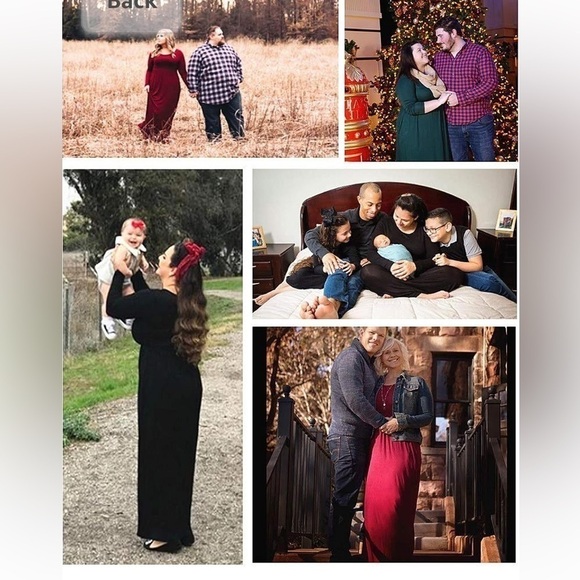 Plus Size Maxi Dress Long Sleeve Empire Waist Size 4XL /26 Burgundy Wine Color - Picture 4 of 11